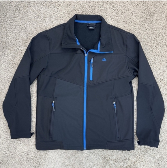 Snozu Men's Performance Jacket in Black with Blue Trim - Picture 1 of 12